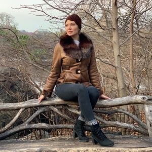 FERA PELLE EXCLUSIVE Shearling leather coat fox